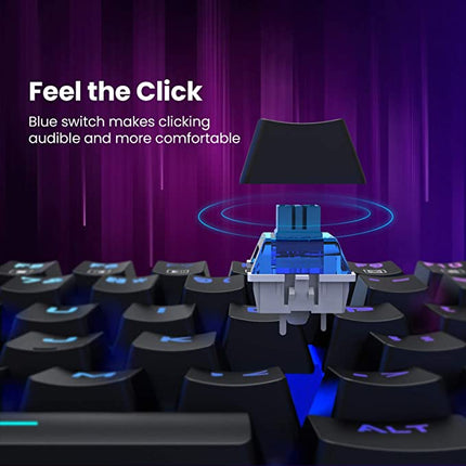 PICTEK 机械游戏键盘,带 20 种真正的 RGB 背光模式