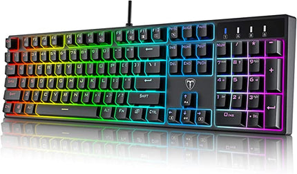 PICTEK 机械游戏键盘,带 20 种真正的 RGB 背光模式